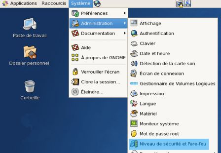 Lançons system-config-securitylevel